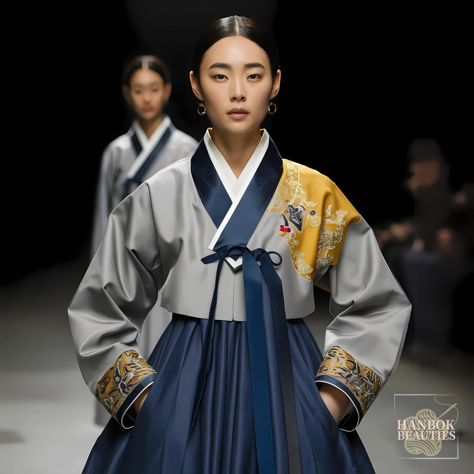 modern-hanbok-grey-navy-mustard-embroidered-autumn-inspired-fall-seasonal-hanbok-contemporary-korean-fashion-elegant