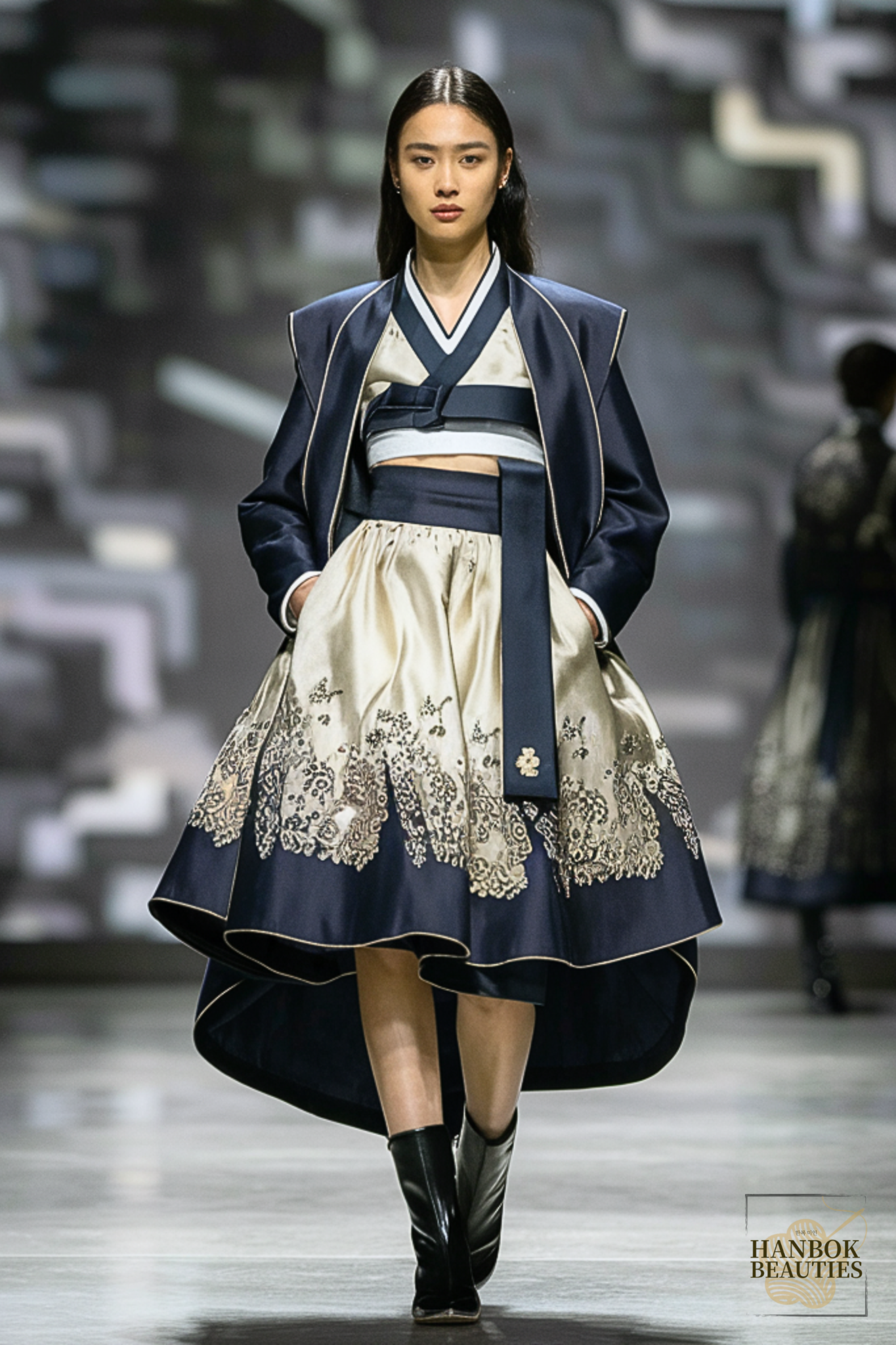 modern-hanbok-inspired-runway-fashion-fall-collection-short-skirt-embroidery-tailored-jacket-black-boot