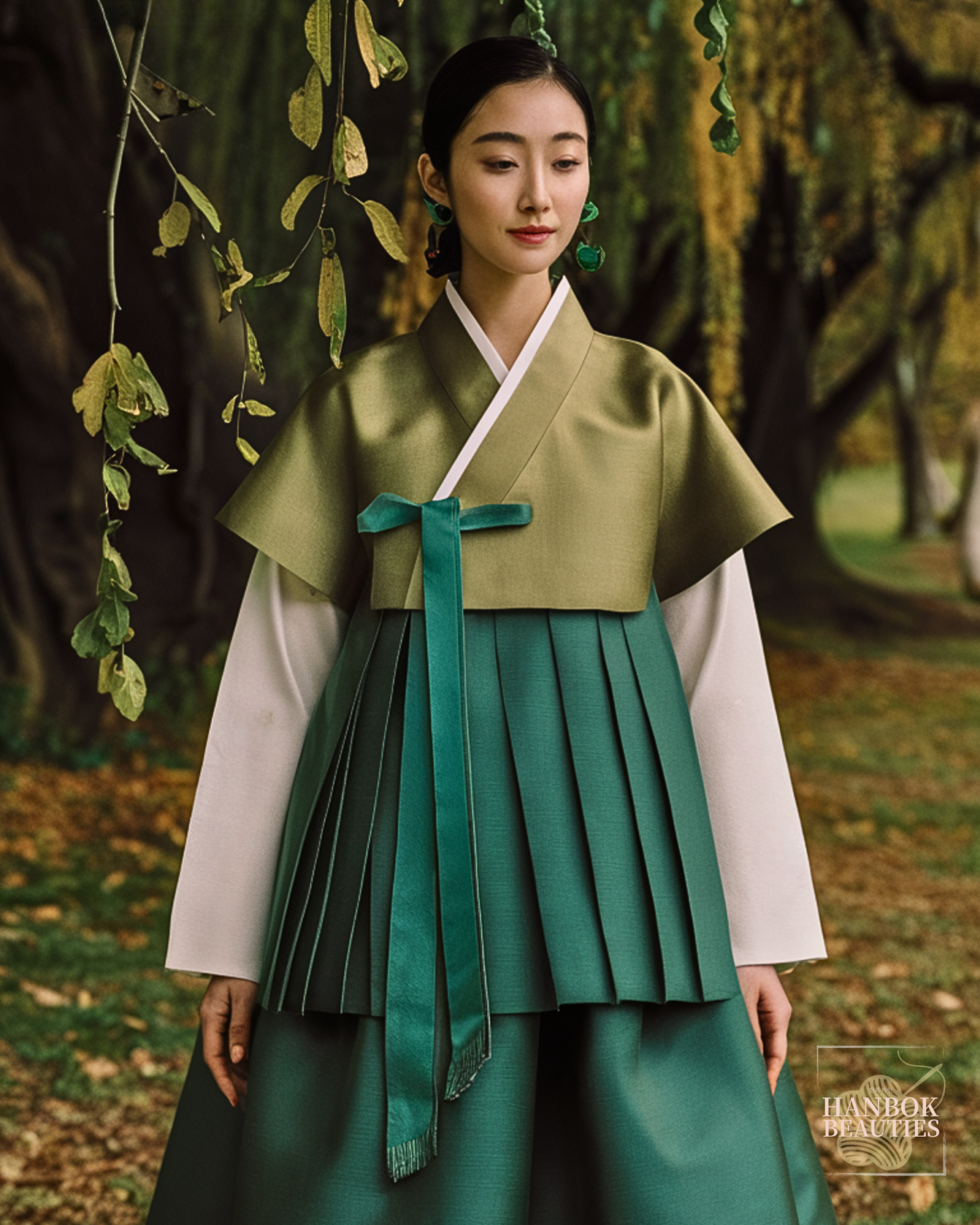 modern-hanbok-design-autumn-winter-green-minimalist-pleats