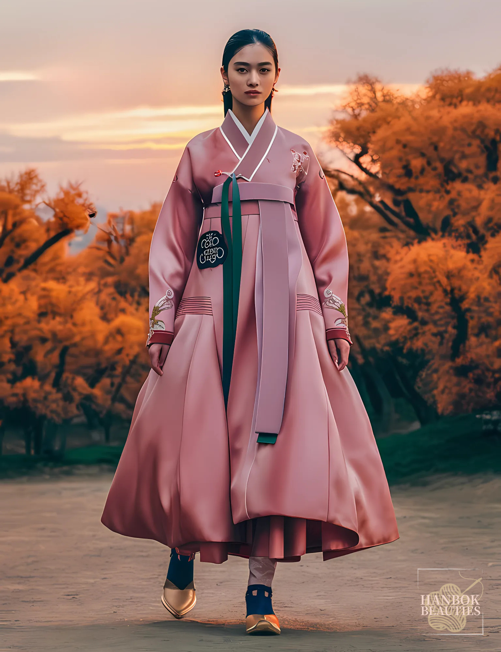 modern-hanbok-design-dusty-rose-autumn-collection-traditional-korean-dress-contemporary-fashion-golden-sunset