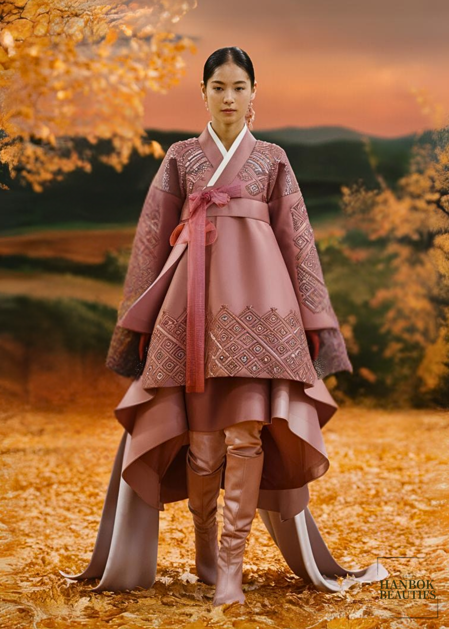 contemporary-hanbok-design-dusty-rose-draped-fabric-autumn-winter-fashion-geometric-pattern-elegant-korean-dress-hanbok-design