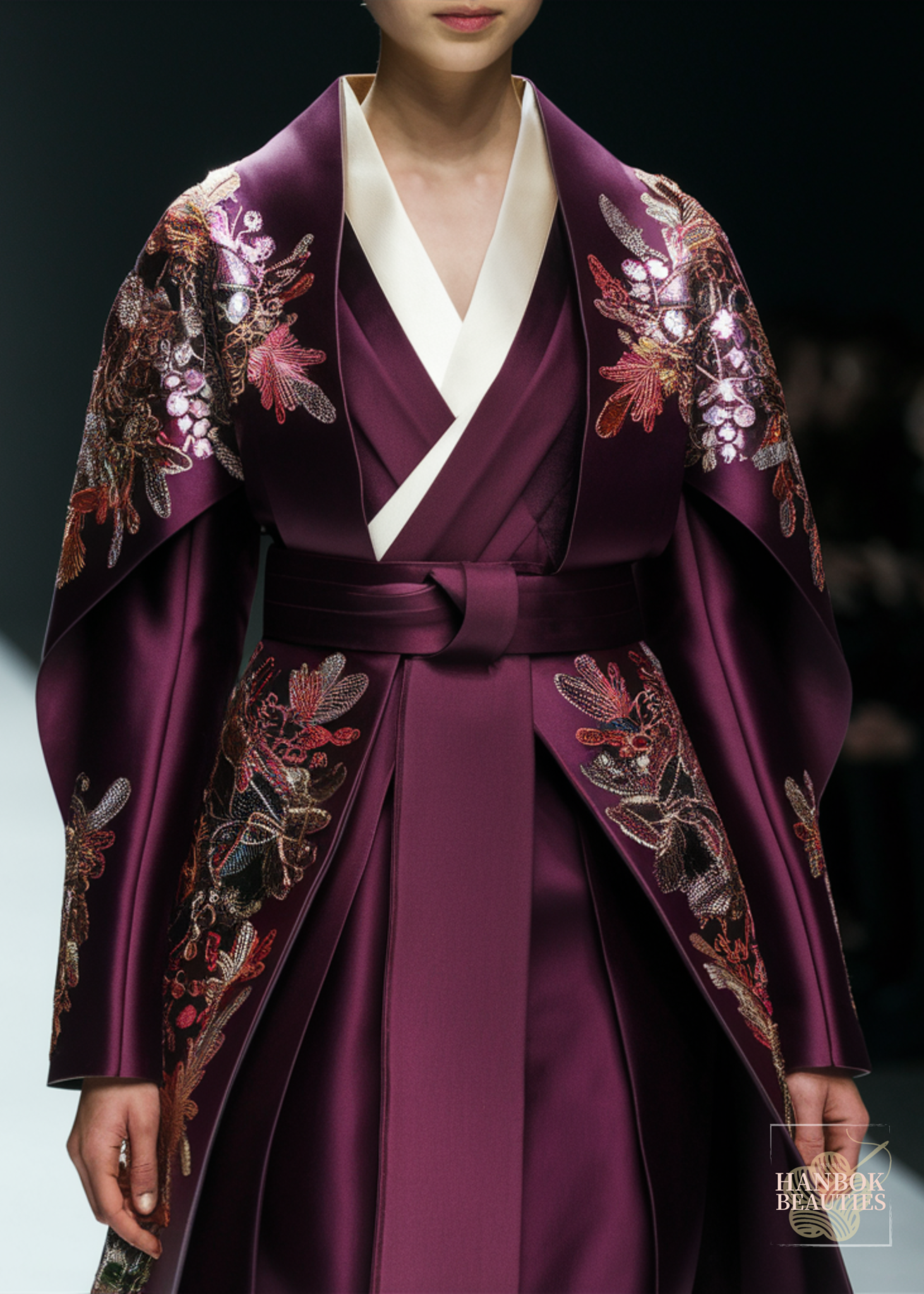 stunning-fall-seasonal-hanbok-vibrant-plum-hue-autumnal-embroidery-slim-silhouette-runway