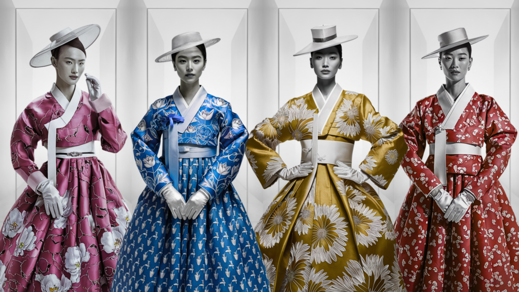 hanbok-design-traditional-women's-hanbok-featuring-seasonal-floral-motifs-peony-lotus-chrysanthemum-plum-blossom-modern-interpretation