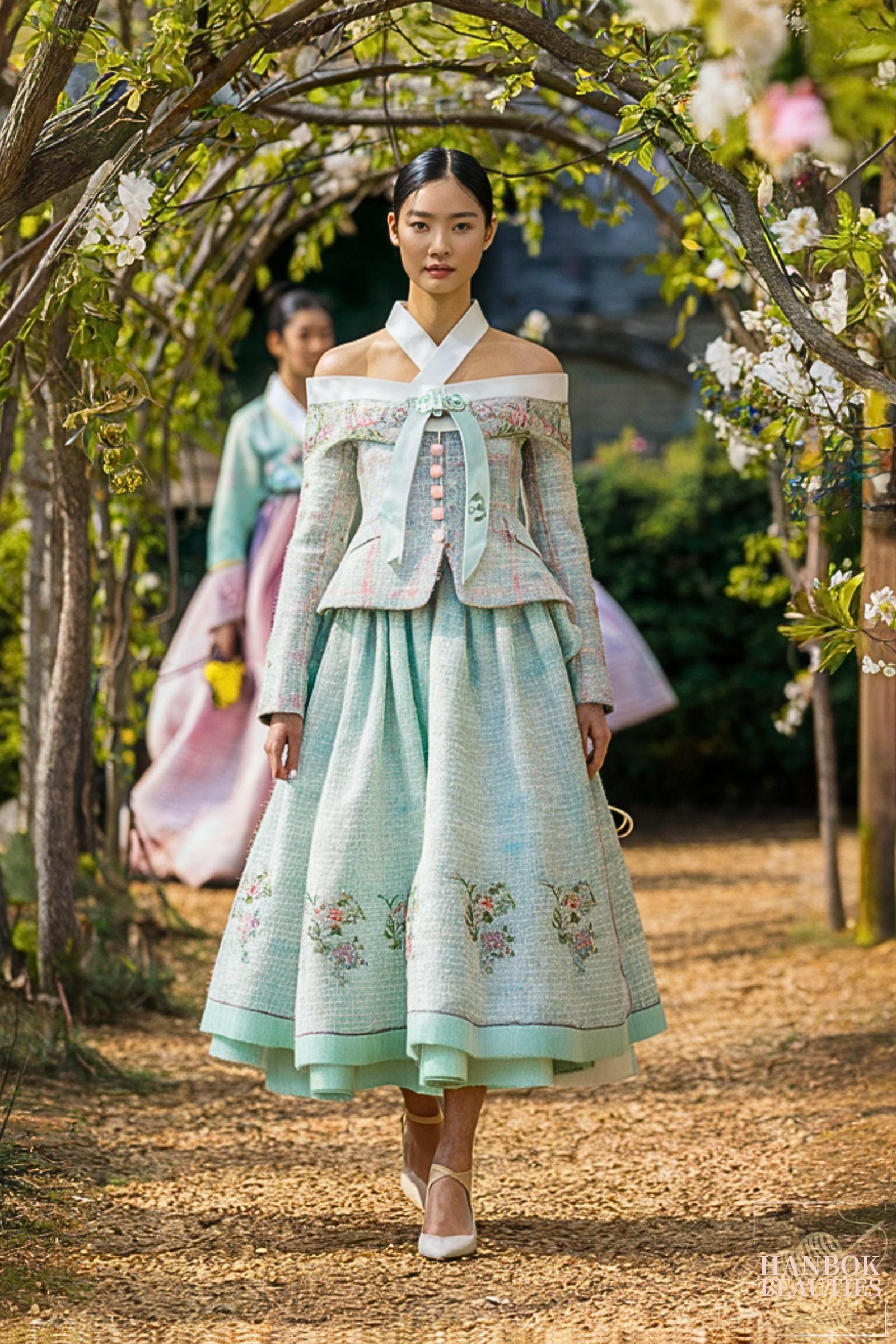 modern-womens-hanbok-mint-green-traditional-design-off-shoulder-cherry-blossom-embroidery-contemporary-spring-hanbok