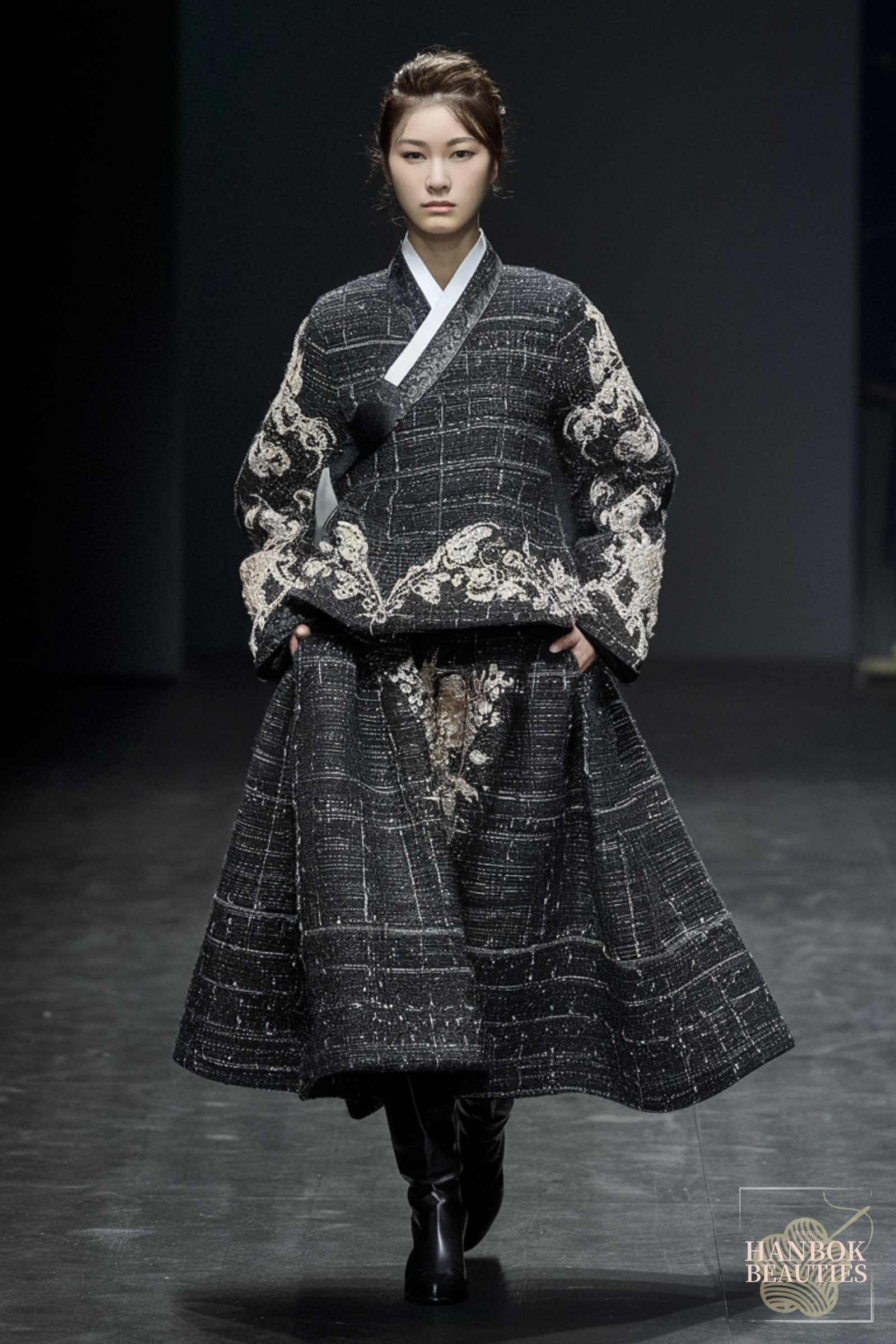 plum-blossom-womens-hanbok-winter-modern-fusion-black-wool-metallic-embroidery-traditional-contemporary-design