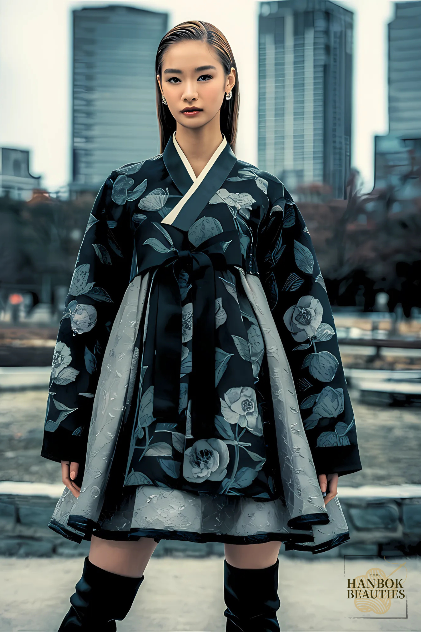 modern-womens-hanbok-winter-camellia-design-navy-urban-style-traditional-contemporary-fusion-floral-pattern